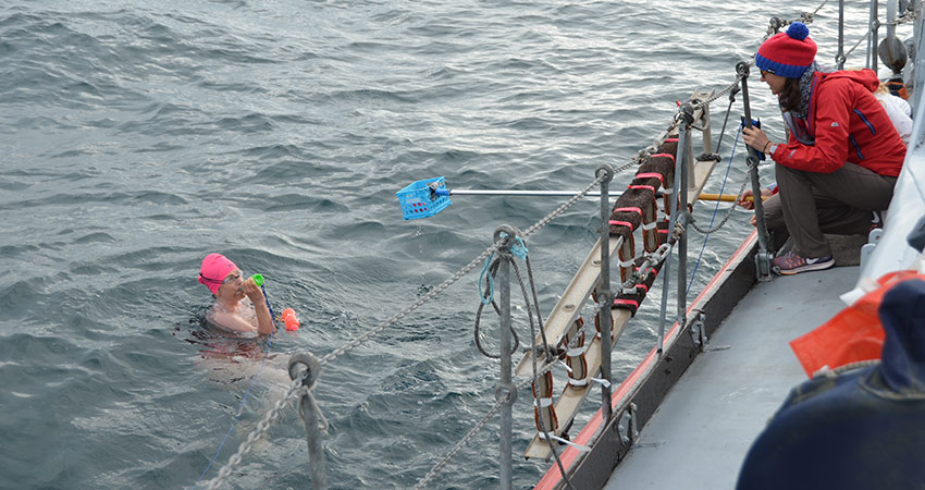 View from the boat: a helper's experience of Abhejali's North Channel swim